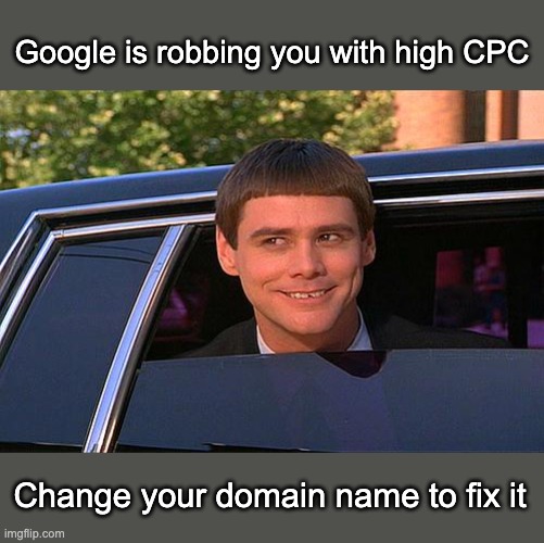 The Google Ads hack by noobs | Google is robbing you with high CPC; Change your domain name to fix it | image tagged in cool and stupid,google ads | made w/ Imgflip meme maker