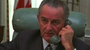 Lyndon B. Johnson on the phone Blank Meme Template