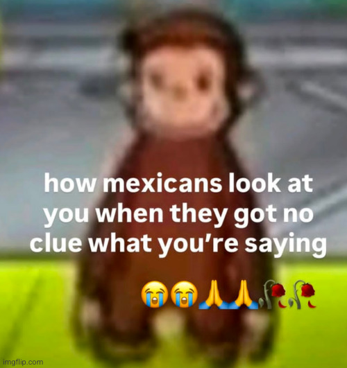 si si si | image tagged in racism,curious george,mexicans,english,spanish,funny | made w/ Imgflip meme maker