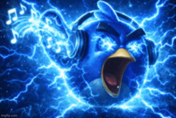 red bird listen headphones screaming | image tagged in red bird listen headphones screaming | made w/ Imgflip meme maker