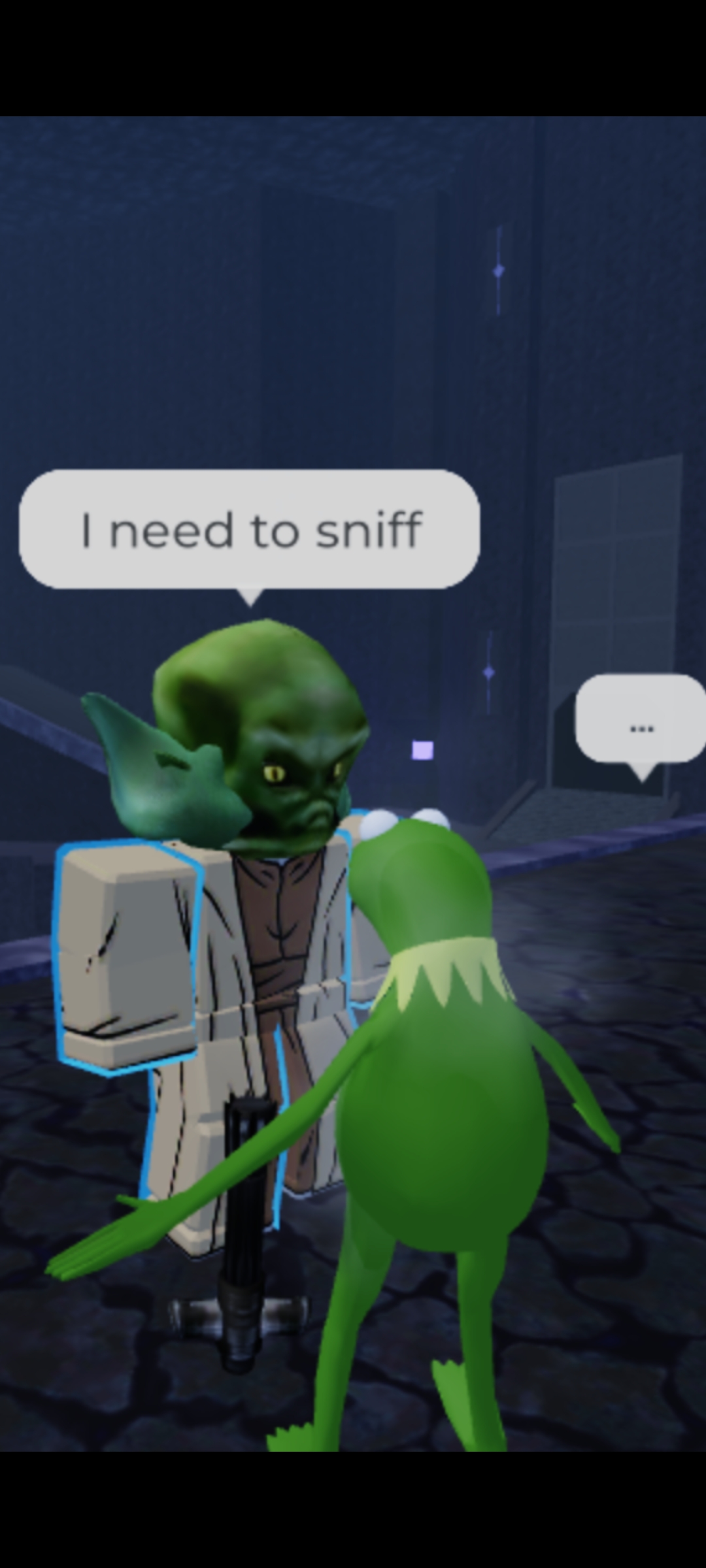 Crack head Yoda meets Kermit Blank Meme Template