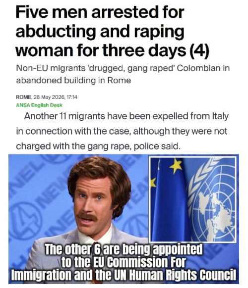 Other version | image tagged in anchorman news,politics,european union,united nations,immigrants | made w/ Imgflip meme maker