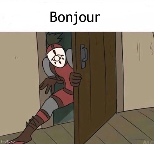 Bonjour | image tagged in yiga sneak | made w/ Imgflip meme maker