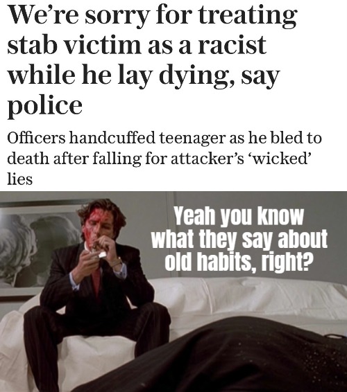 British DEI habits | image tagged in patrick bateman in blood,uk,racism,diversity,woke | made w/ Imgflip meme maker
