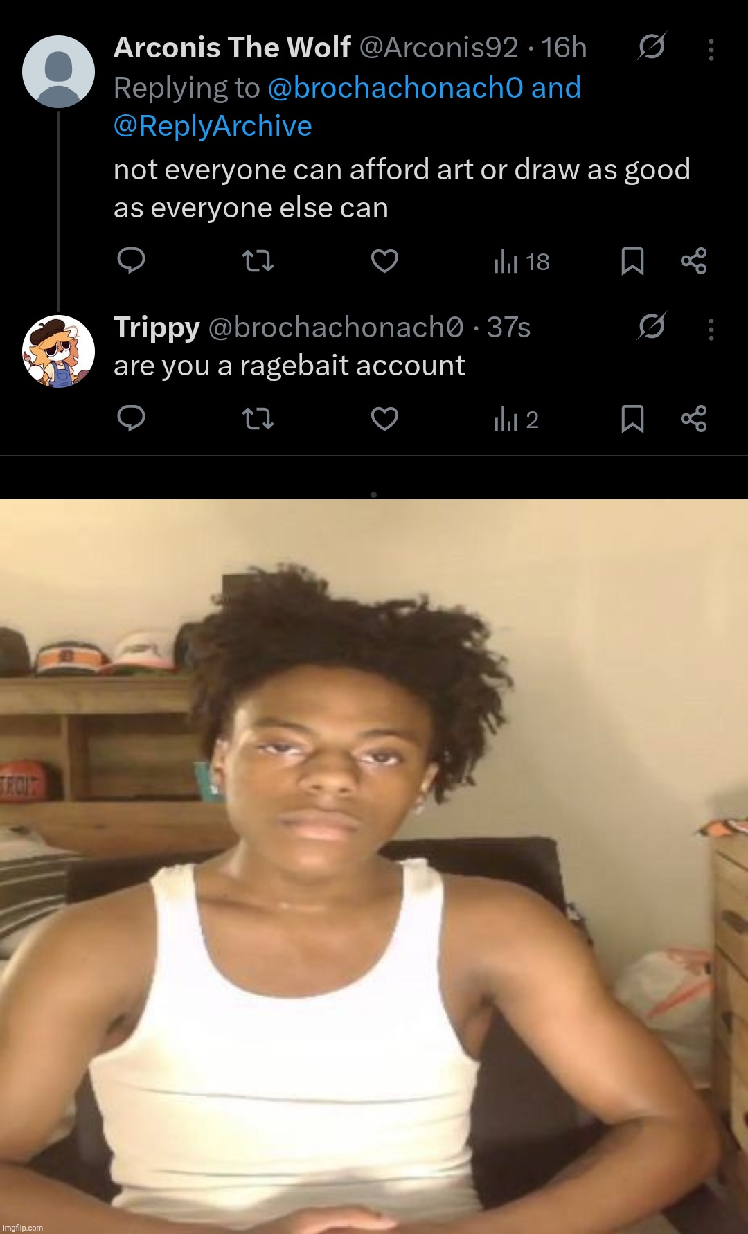 this was about an ai furry pfp </3 | image tagged in ishowspeed | made w/ Imgflip meme maker
