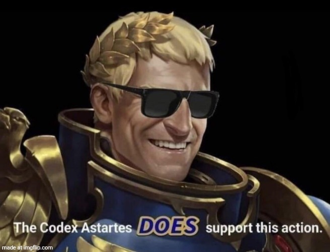 The Codex Astartes does support this action | image tagged in the codex astartes does support this action | made w/ Imgflip meme maker