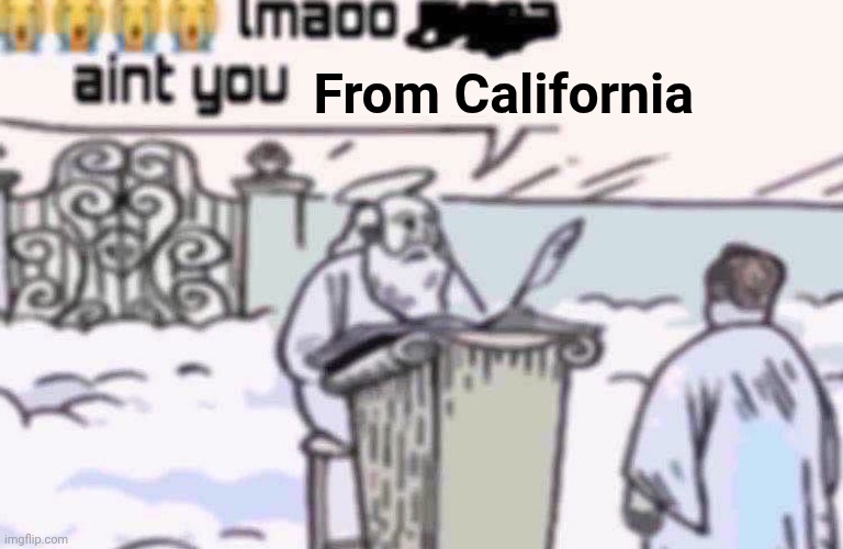Californians aren't people bro | From California | image tagged in lmaoo aint you | made w/ Imgflip meme maker
