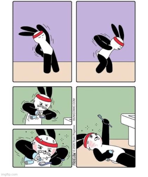 Buni Comics | image tagged in comics,buni comics,headband,toothpaste,strain,last little bit | made w/ Imgflip meme maker
