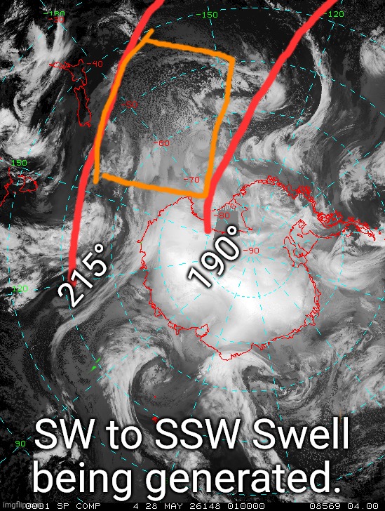 190°; 215°; SW to SSW Swell being generated. | made w/ Imgflip meme maker