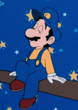 Luigi chilling on the airship Blank Meme Template