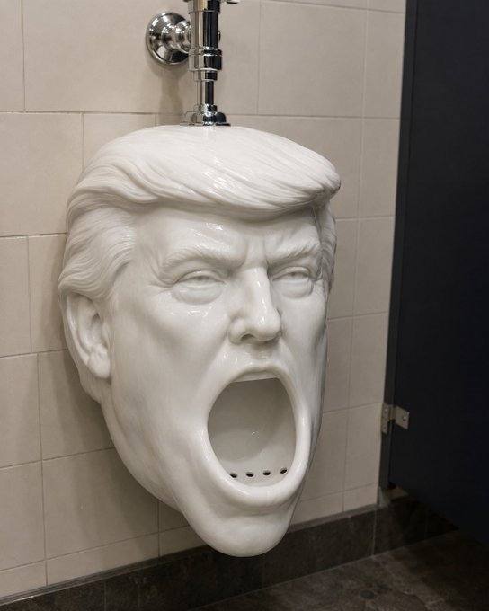 Trump Urinal open mouth MAGA Blank Meme Template