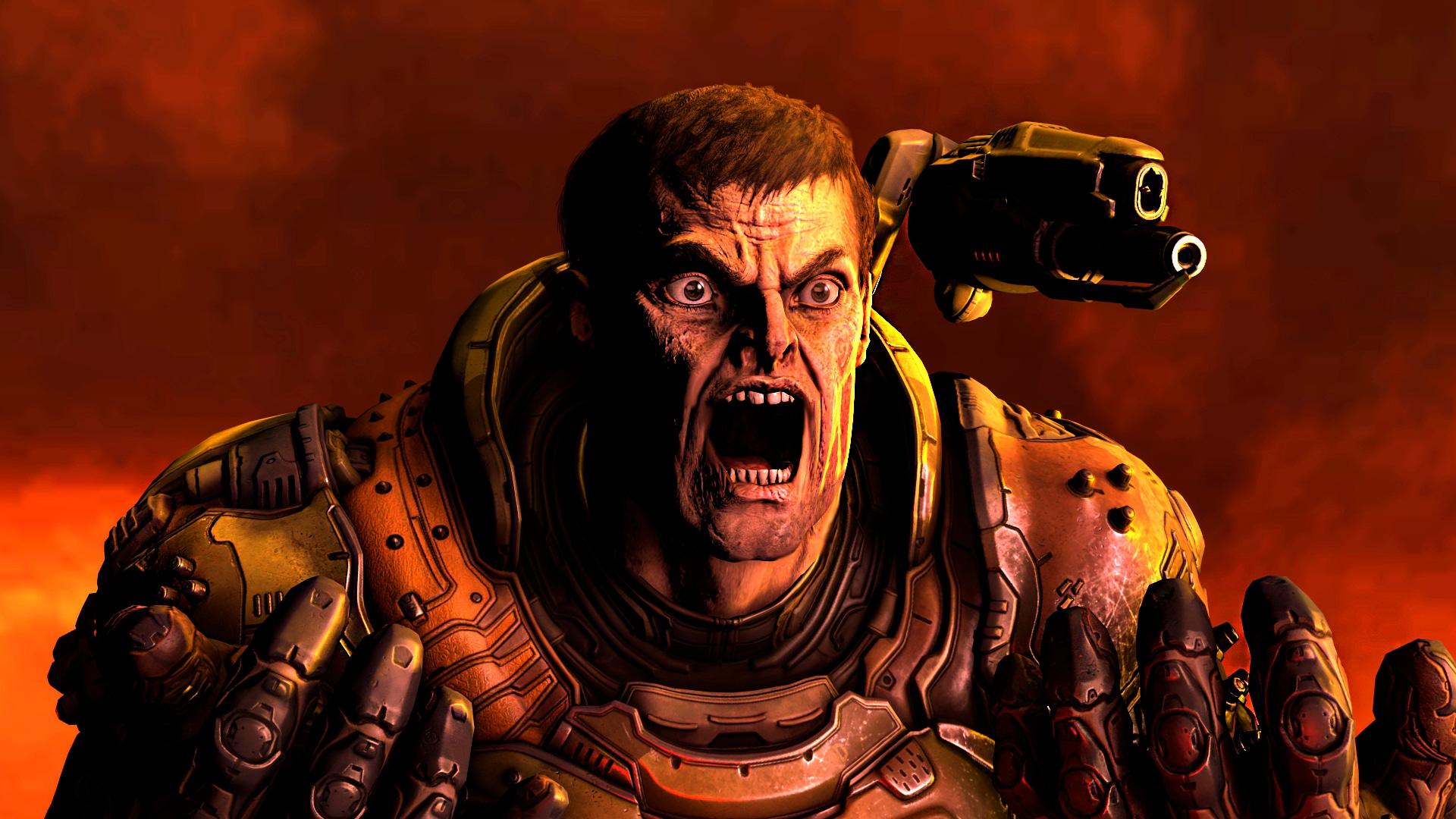 Hi res Doom guy Blank Meme Template