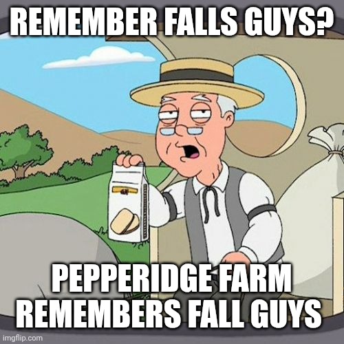 Pepperidge Farm Remembers Meme | Remember Falls Guys? Pepperidge Farm remembers Fall guys | image tagged in memes,pepperidge farm remembers | made w/ Imgflip meme maker