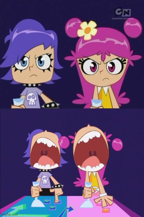 Ami and Yumi Rage And Screams Blank Meme Template