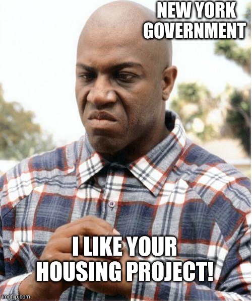 New York housing authority | New York government; I like your housing project! | image tagged in debo,ny | made w/ Imgflip meme maker