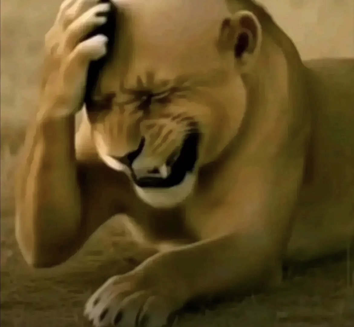 Lion head hurt Blank Meme Template