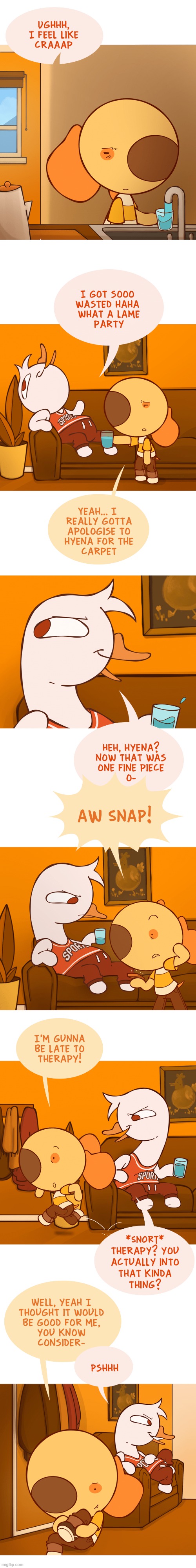 image tagged in dog,goose,phone,alarm,late,therapy | made w/ Imgflip meme maker