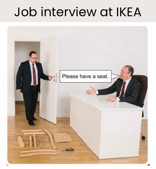 Job interview at IKEA | image tagged in funny memes,dad joke,eyeroll,repost | made w/ Imgflip meme maker