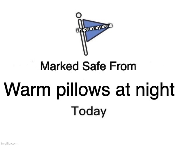 i hope so | I hope everyone is; Warm pillows at night | image tagged in memes,marked safe from | made w/ Imgflip meme maker