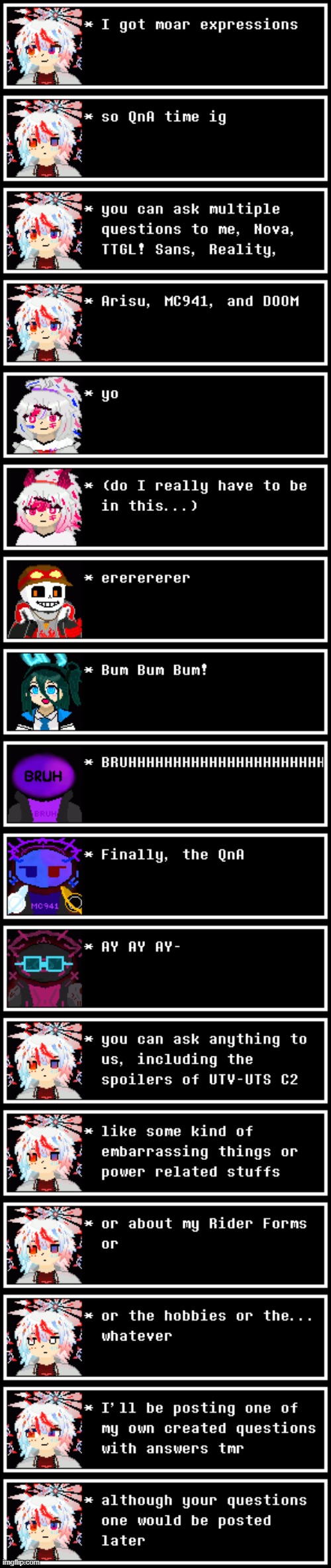 QNA TIME BRUH- (I haven't done this in awhile, so yup.) | image tagged in ultimateverse,tendou s shirakami,nmc,qna | made w/ Imgflip meme maker