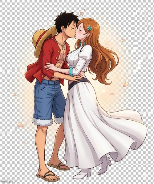 Luffy and Orihime kissing | image tagged in luffy_and_orihime_kissing__by_animeloverdude49_dlxu3mx-pre jpg,luffy,oriime,one piece,bleach | made w/ Imgflip meme maker