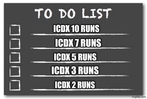 60 hz mobile, hardest Nine Circles. Think I can do it? | ICDX 10 runs; ICDX 7 runs; ICDX 5 runs; ICDX 3 runs; ICDX 2 runs | image tagged in to do list,remix | made w/ Imgflip meme maker