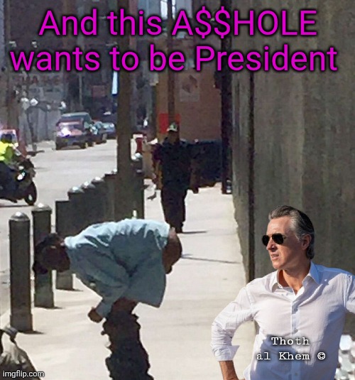 Gavin Newsom can never be PRESIDENT! | And this A$$HOLE wants to be President; Thoth al Khem © | image tagged in destroyed the state i was born in 70 years ago,gavin newsom is a criminal,do not let it happen,thoth al khem | made w/ Imgflip meme maker
