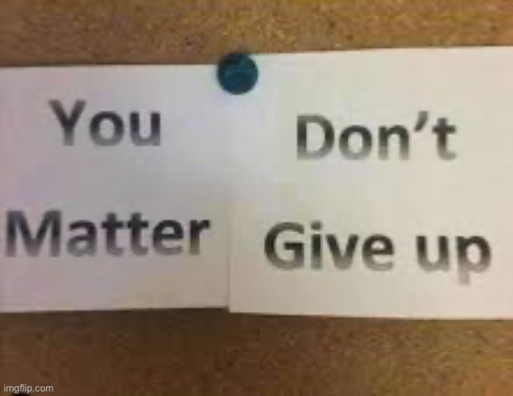 You don’t matter, give up | image tagged in you,dont,matter,give,up | made w/ Imgflip meme maker