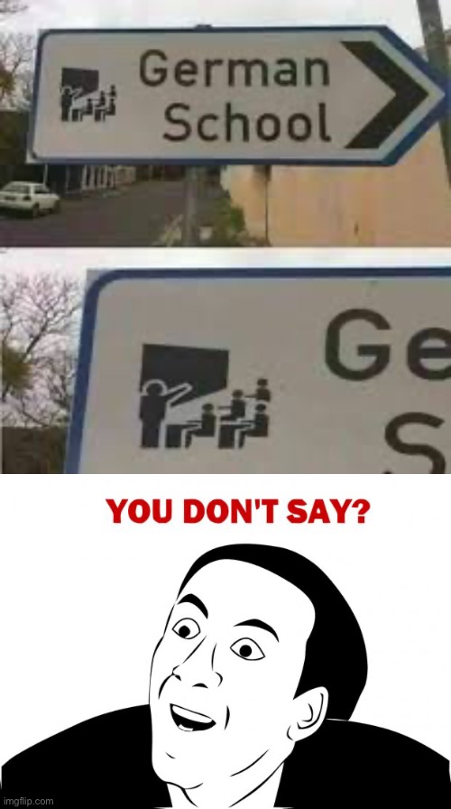 German school | image tagged in memes,you don't say | made w/ Imgflip meme maker