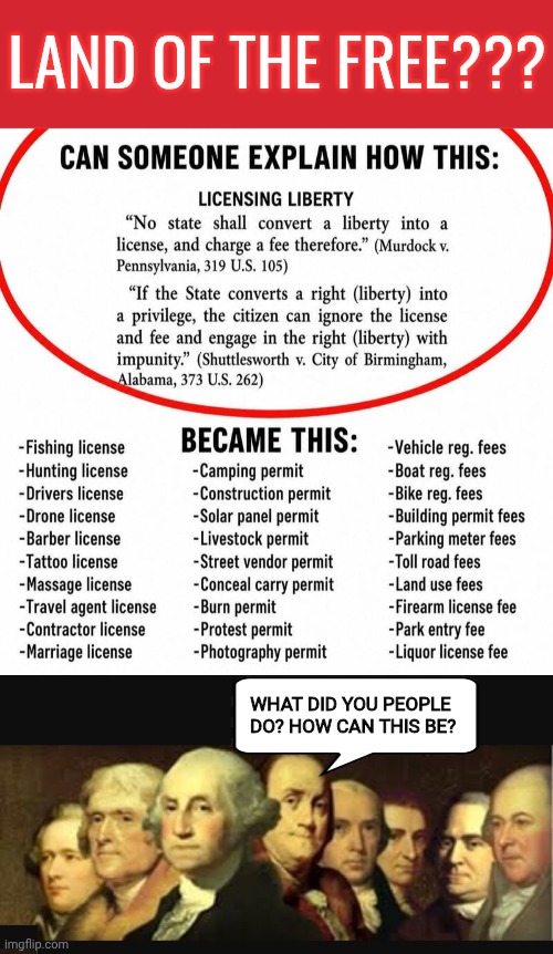 Whatever happened to the Land of the Free? | Land of the Free??? What did you people  do? How can this be? | image tagged in memes,keep calm and carry on red,img 51 jpeg,founding fathers | made w/ Imgflip meme maker