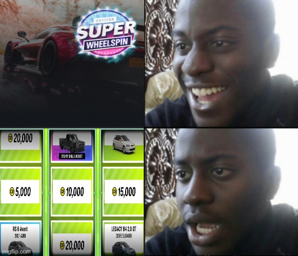 happy / shock | image tagged in happy / shock,forza horizon,funny,memes,imgflip,gaming | made w/ Imgflip meme maker