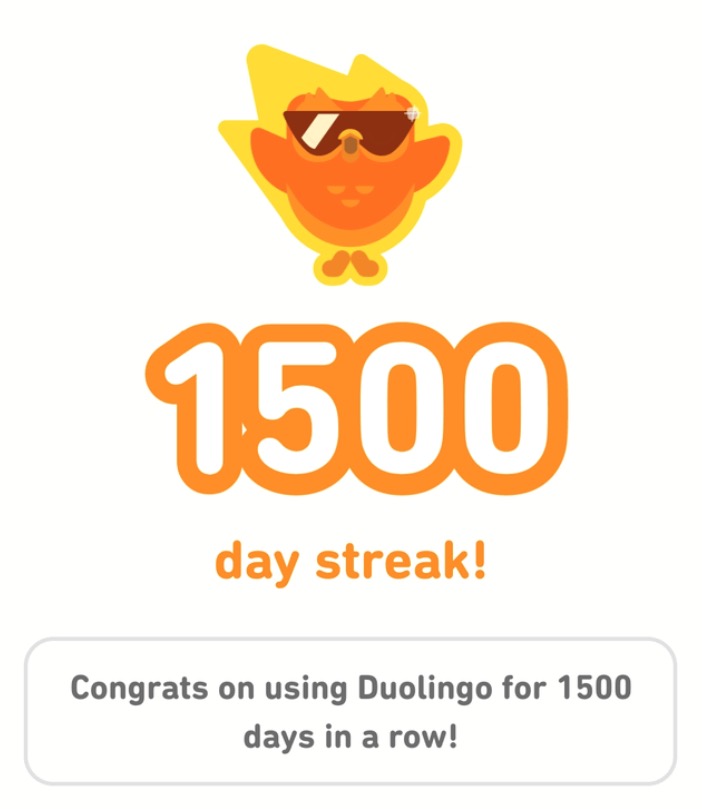 duolingo 1500 day streak Blank Meme Template