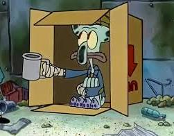Squidward begging Blank Meme Template