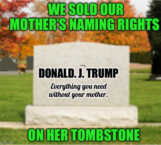 Everything you need without your mother. DONALD. J. TRUMP | made w/ Imgflip meme maker