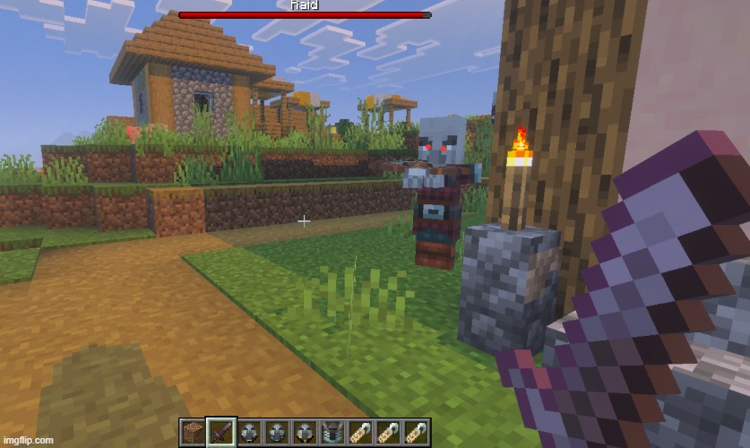 A pillager with red eyes | image tagged in pillager | made w/ Imgflip meme maker