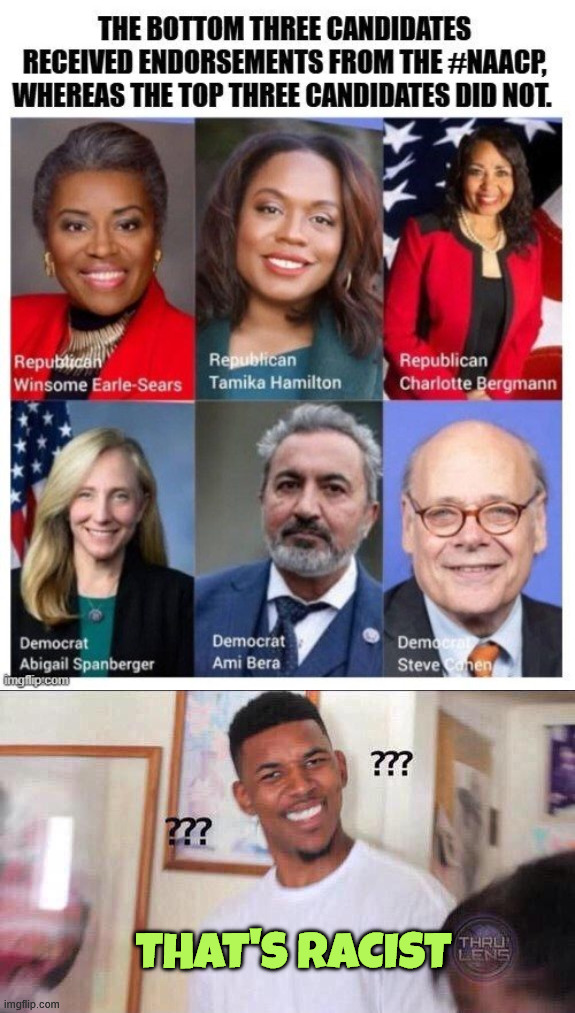 That's racist | That's racist | image tagged in black guy confused,racist dems | made w/ Imgflip meme maker