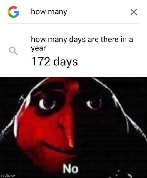 like half the year is missing now :( | image tagged in gru no,despicable me,funny,memes,google,google search | made w/ Imgflip meme maker