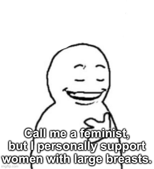 Call me a feminist, but I personally support women with large breasts. | made w/ Imgflip meme maker