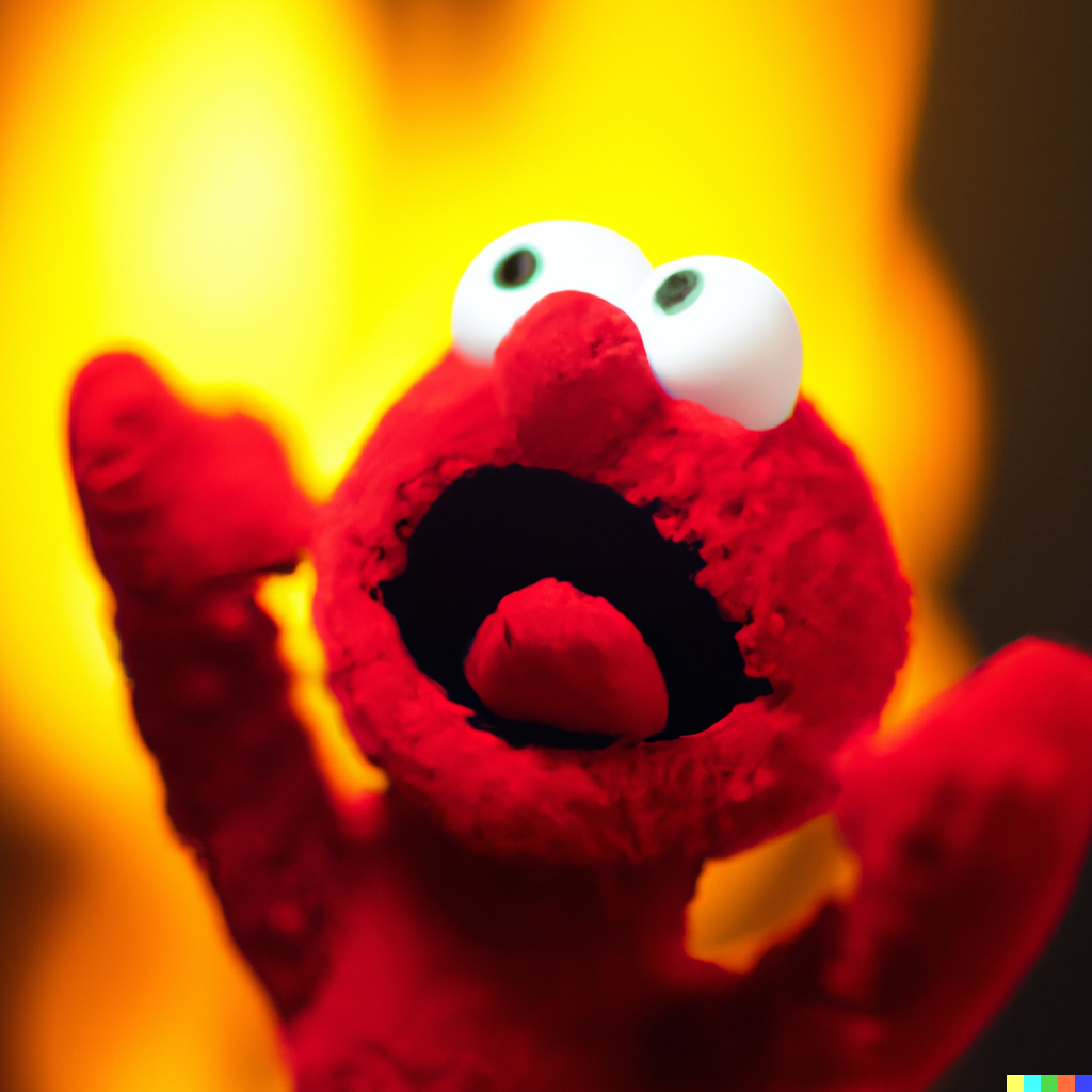 Elmo running from fire Blank Meme Template