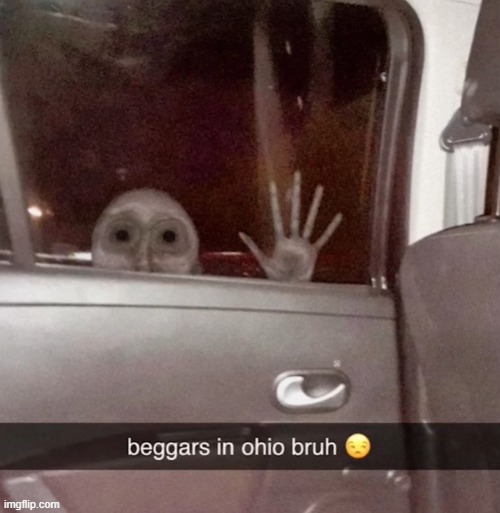 Beggars just keep getting weirder | image tagged in beggar,funny,out of context,kicked out of car,creepy | made w/ Imgflip meme maker