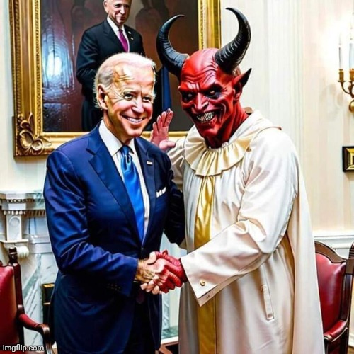 Biden and Satan | image tagged in biden and satan | made w/ Imgflip meme maker