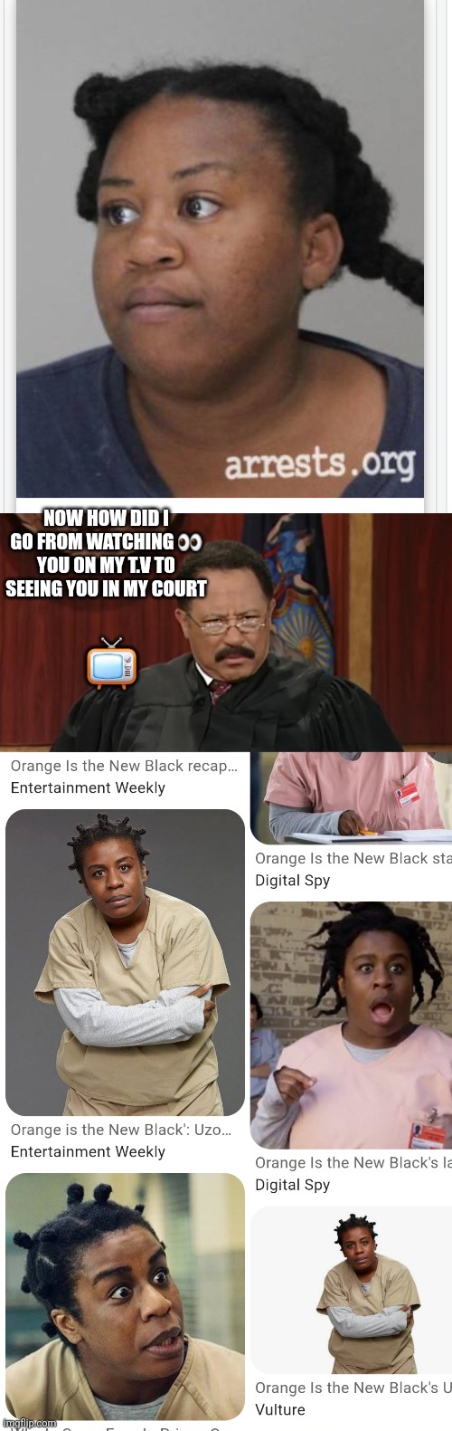 Judge joe clownz= Tv | Now how did I go from watching 👀 you on my t.v to seeing you in my court; 📺 | made w/ Imgflip meme maker