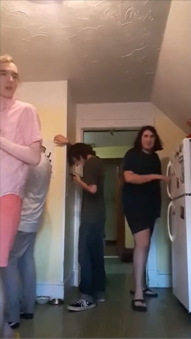 Mom and teenager at social even Blank Meme Template