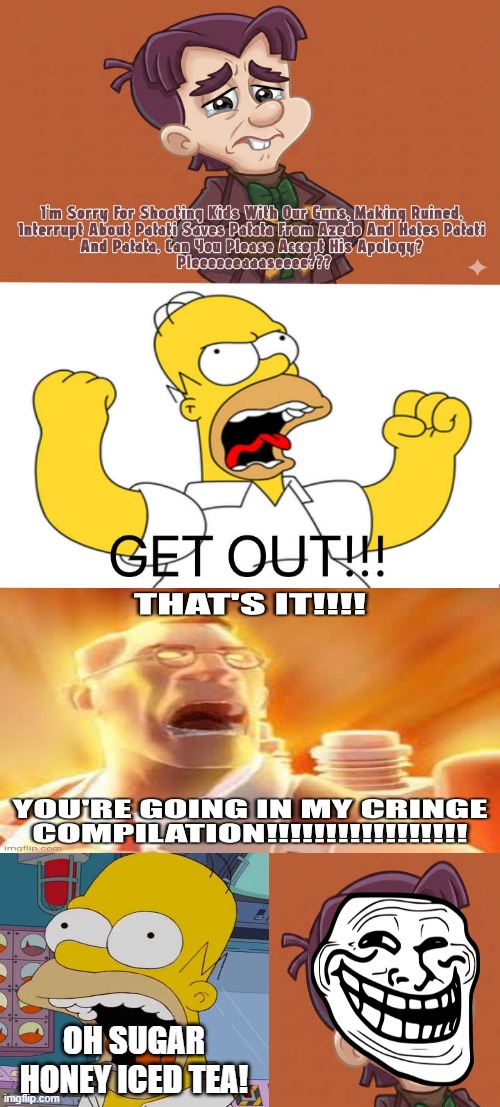 Medic angrily lashes out at Homer Simpson for no reason.jpg | OH SUGAR HONEY ICED TEA! | image tagged in ruin this fill in meme 648,deviantart,homer simpson,team fortress 2,tf2 medic,cringe compilation | made w/ Imgflip meme maker