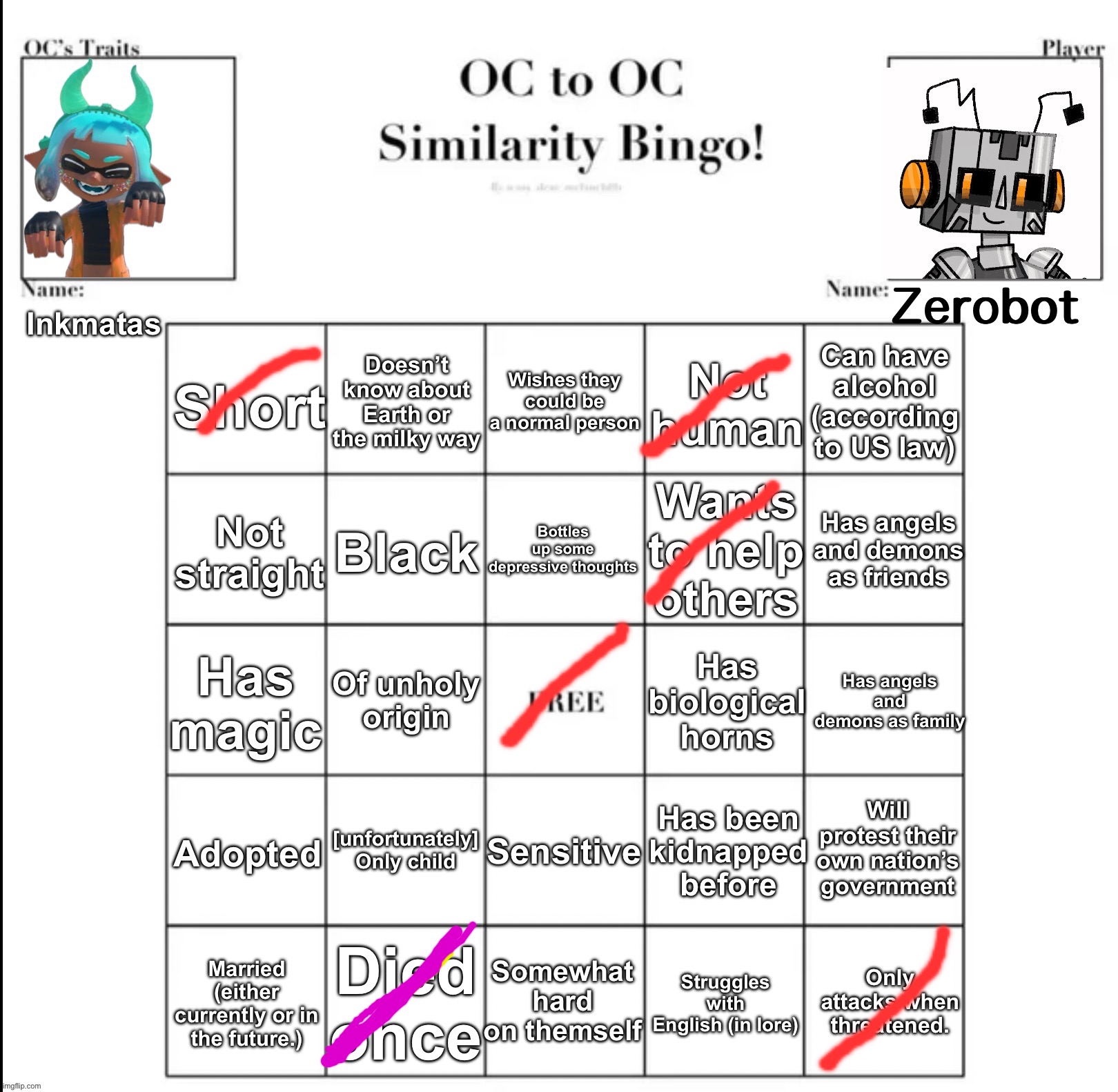 the purple one means that it’s in my dreams btw (I had a dream where Zerobot died once and he got revived again) | Zerobot | image tagged in zerobot | made w/ Imgflip meme maker