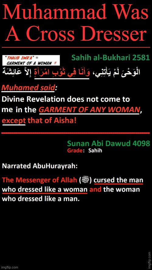 Muhammad Crossdressing | Muhammad Was A Cross Dresser; ____________________________________________; ------------------------------------------------------------------------ | image tagged in transgender,crossdresser,muhammad,clothing,islam,lgbtq | made w/ Imgflip meme maker