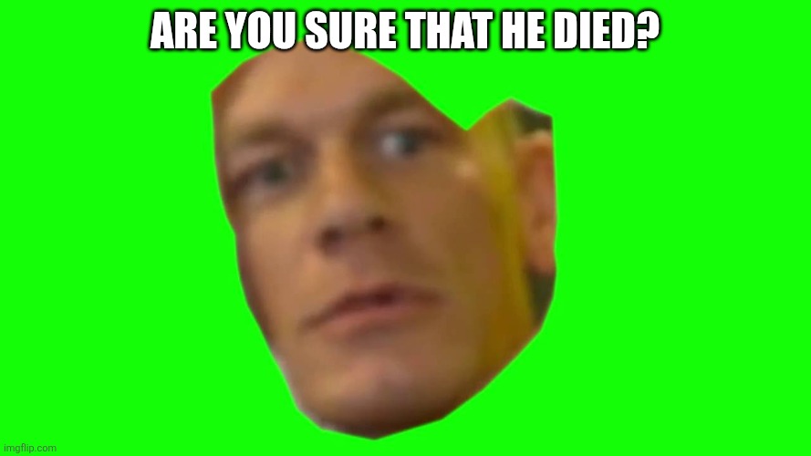 Are you sure about that? (Cena) | Are you sure that he died? | image tagged in are you sure about that cena | made w/ Imgflip meme maker