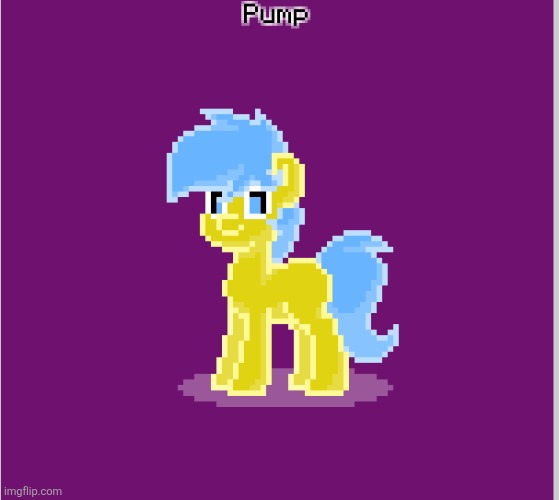 Inverted the colors of my temp just to see if it would make it E621 blue | image tagged in pony pump except in pony town | made w/ Imgflip meme maker