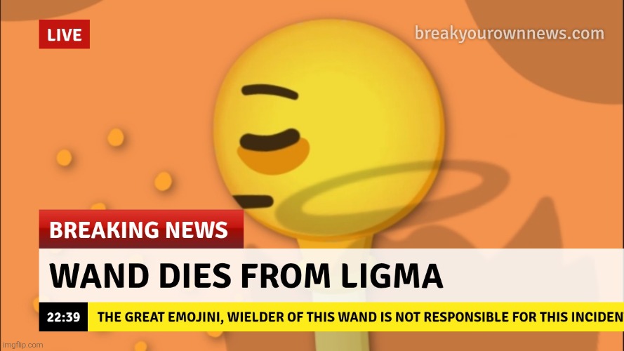 Oh no! Very sad news guys!! (Intended for parody) | image tagged in emojini,the great emojini,ligma,shitpost,funny,breaking news | made w/ Imgflip meme maker