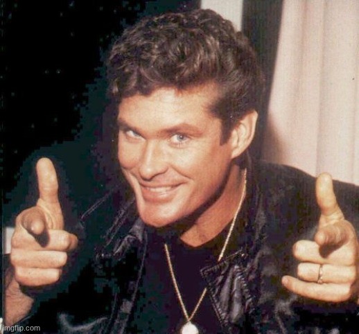 image tagged in hasselhoff finger guns | made w/ Imgflip meme maker